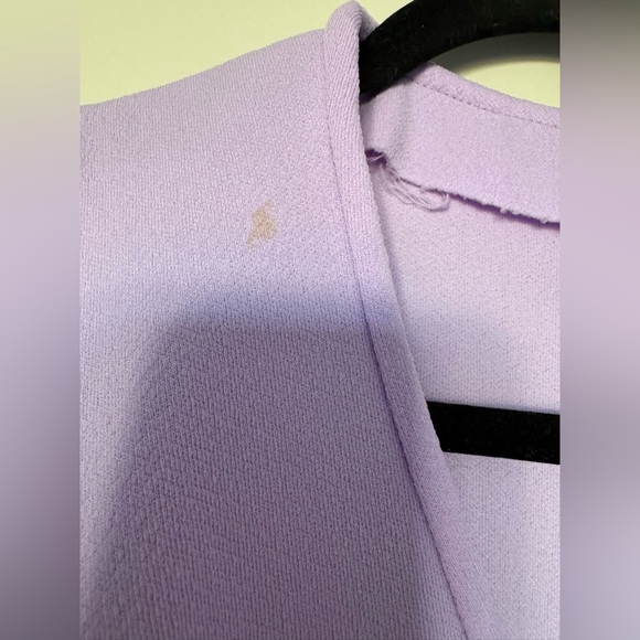 Vintage 70’s Handmade Lilac Purple ILGWU Union Made Flutter Sleeve Mini Dress - Picture 3 of 5